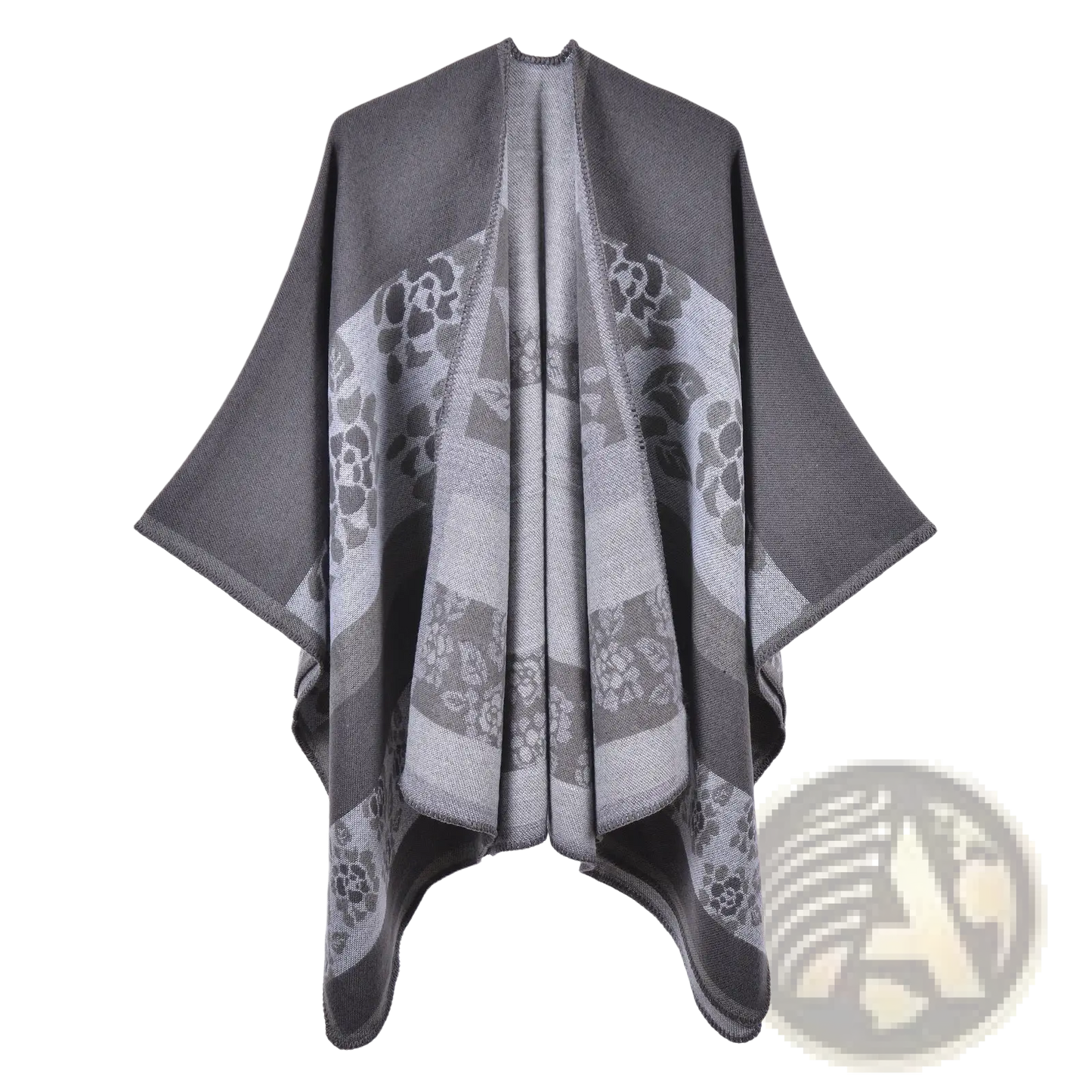 Oversized Plaid Woolen Cape Geometric Travel Shawl