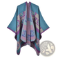 Oversized Plaid Woolen Cape Geometric Travel Shawl