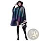 Oversized Plaid Woolen Cape Geometric Travel Shawl