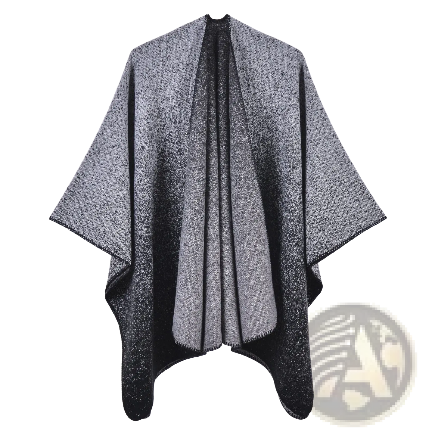 Oversized Plaid Woolen Cape Geometric Travel Shawl