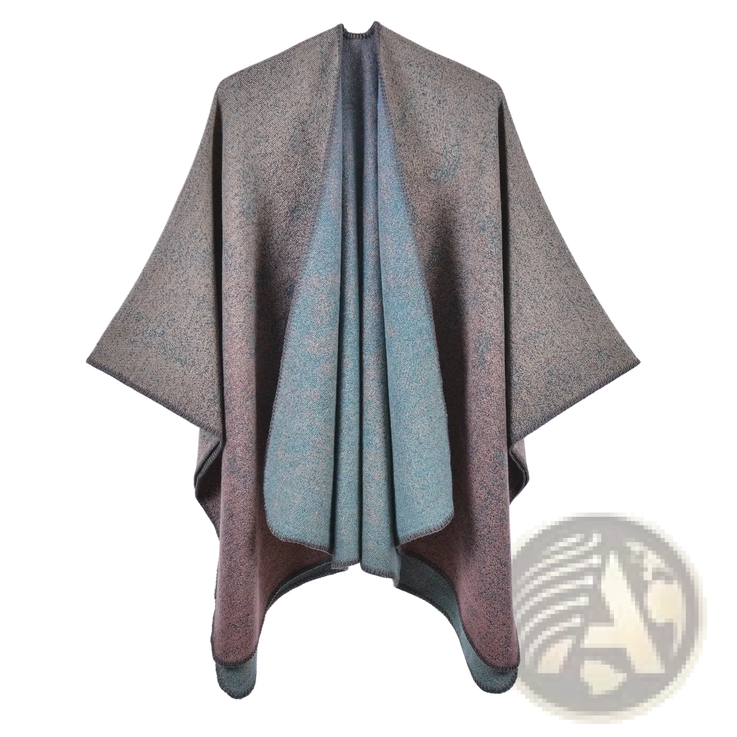 Oversized Plaid Woolen Cape Geometric Travel Shawl