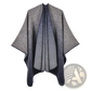 Oversized Plaid Woolen Cape Geometric Travel Shawl