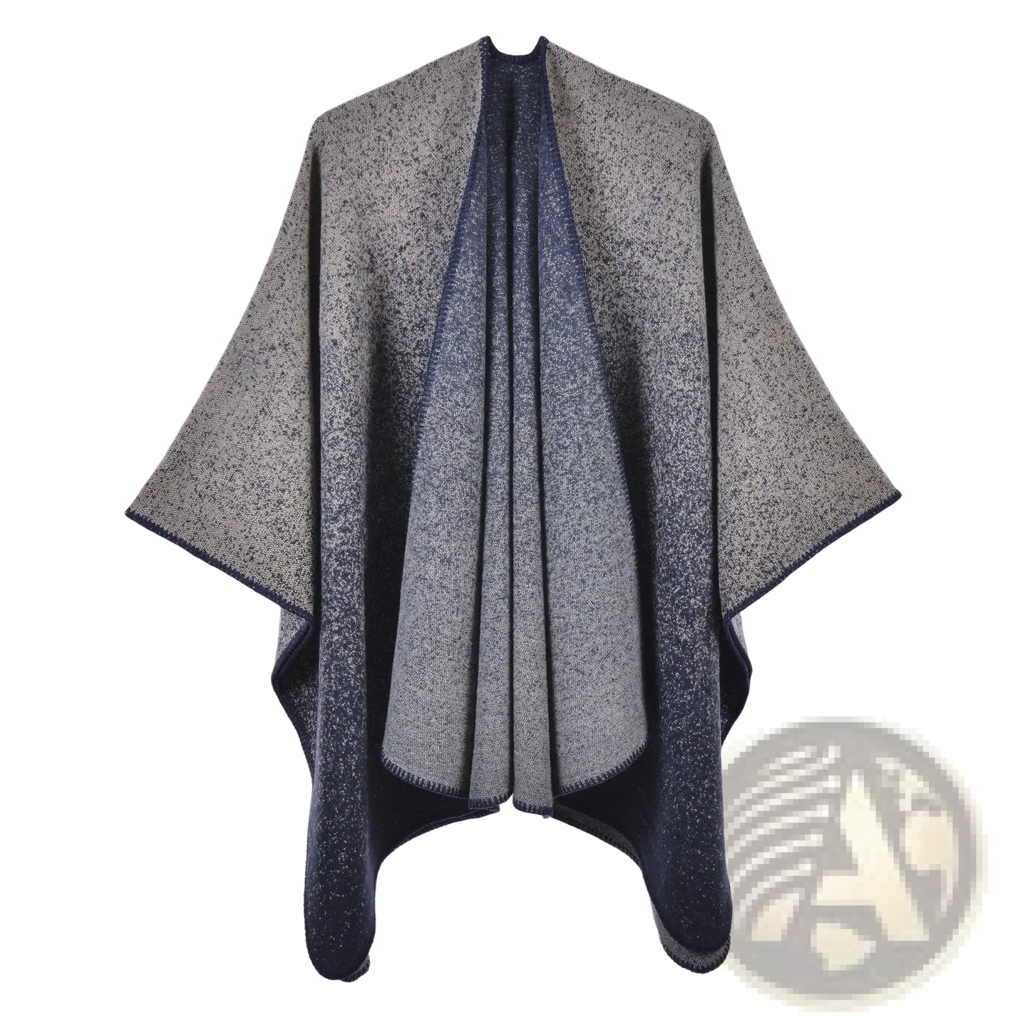 Oversized Plaid Woolen Cape Geometric Travel Shawl