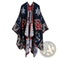 Oversized Plaid Woolen Cape Geometric Travel Shawl