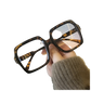 Oversized Square Fashion Sunglasses with Translucent Frames