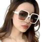 Oversized Square Fashion Sunglasses with Translucent Frames