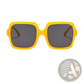 Oversized Square Fashion Sunglasses with Translucent Frames