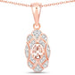 0.52 Carat Genuine Morganite and White Topaz .925 Sterling Silver Pendant