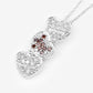 0.45 कैरेट असली लाल हीरा और सफेद हीरा .925 स्टर्लिंग सिल्वर पेंडेंट