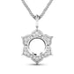0.14 Carat Genuine White Diamond 14K White Gold Semi Mount Pendant - holds 8.00mm Round Gemstone