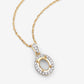 0.18 Carat Genuine White Diamond 14K Yellow Gold Semi Mount Pendant - holds 8x6mm Oval Gemstone