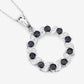 1.30 Carat Genuine Blue Sapphire and White Topaz .925 Sterling Silver Pendant