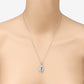 2.55 Carat Genuine Aquamarine and White Diamond 14K White Gold Pendant