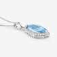 2.55 Carat Genuine Aquamarine and White Diamond 14K White Gold Pendant
