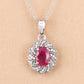 0.95 Carat Genuine Ruby and White Diamond 10K White Gold Pendant