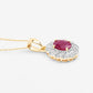 0.95 Carat Genuine Ruby and White Diamond 10K Yellow Gold Pendant
