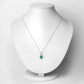 0.79 Carat Genuine Zambian Emerald and White Diamond 10K White Gold Pendant