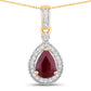 1.01 Carat Genuine Ruby and White Diamond 14K Yellow Gold Pendant