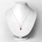 1.60 Carat Genuine Ruby and White Diamond 14K White Gold Pendant