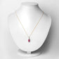 1.60 Carat Genuine Ruby and White Diamond 14K Yellow Gold Pendant