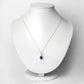 1.79 Carat Genuine Blue Sapphire and White Diamond 14K Yellow Gold Pendant