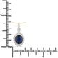 1.79 Carat Genuine Blue Sapphire and White Diamond 14K Yellow Gold Pendant