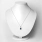 0.91 Carat Genuine Blue Sapphire and White Diamond 14K White Gold Pendant