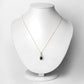 1.48 Carat Genuine Blue Sapphire and White Diamond 14K Yellow Gold Pendant
