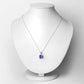 2.65 Carat Genuine Tanzanite and White Diamond 14K White Gold Pendant