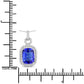 2.25 Carat Genuine Tanzanite and White Diamond 14K White Gold Pendant