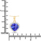 2.66 Carat Genuine Tanzanite and White Diamond 14K Yellow Gold Pendant