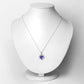 2.58 Carat Genuine Tanzanite and White Diamond 14K White Gold Pendant