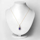 3.91 Carat Genuine Tanzanite and White Diamond 14K Yellow Gold Pendant