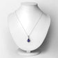 3.30 Carat Genuine Tanzanite and White Diamond 14K White Gold Pendant