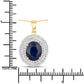 4.82 Carat Genuine Blue Sapphire and White Diamond 14K Yellow Gold Pendant
