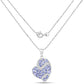 3.40 Carat Genuine Tanzanite and White Topaz .925 Sterling Silver Pendant