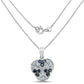 2.73 Carat Genuine Blue Sapphire and Aquamarine .925 Sterling Silver Pendant
