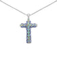 3.32 Carat Genuine Ethiopian Opal and Tanzanite .925 Sterling Silver Pendant