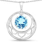 8.75 Carat Genuine Swiss Blue Topaz .925 Sterling Silver Pendant