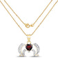 14K Yellow Gold Plated 1.05 Carat Genuine Garnet and White Topaz .925 Sterling Silver Pendant