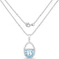 4.08 Carat Genuine Swiss Blue Topaz & White Topaz .925 Sterling Silver Pendant