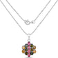 4.34 Carat Genuine Pink Tourmaline, Green Tourmaline & Brown Tourmaline .925 Sterling Silver Pendant