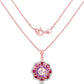 14K Rose Gold Plated 2.30 Carat Genuine Morganite, Rhodolite and Amethyst .925 Sterling Silver Pendant