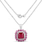 8.48 Carat Glass Filled Ruby and White Topaz .925 Sterling Silver Pendant