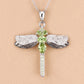 1.98 Carat Genuine Peridot and White Topaz .925 Sterling Silver Pendant
