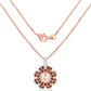 18K Rose Gold Plated 1.61 Carat Genuine Morganite, Smoky Quartz and White Zircon .925 Sterling Silver Pendant