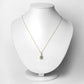 1.27 Carat Genuine Green Tourmaline and White Diamond 14K Yellow Gold Pendant