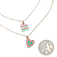 Pastel Enamel Heart and Layered Cake Pendant Necklace Set