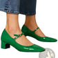 Patent Leather Mary Jane Block Heel Square Toe Shoes