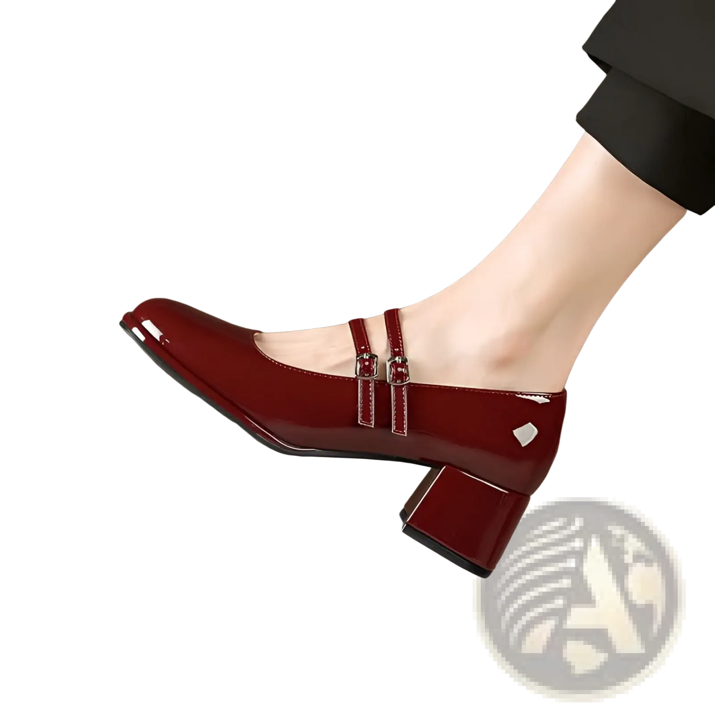 Patent Leather Mary Jane Double Strap Block Heels